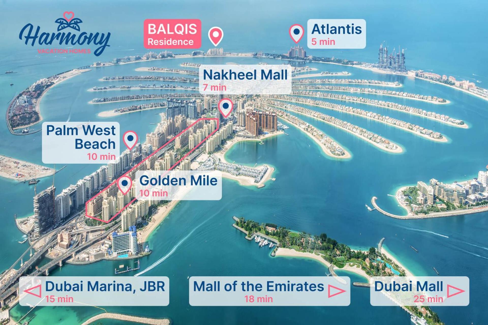 Harmony Vacation Homes - Balqis Residence Dubai Exteriör bild